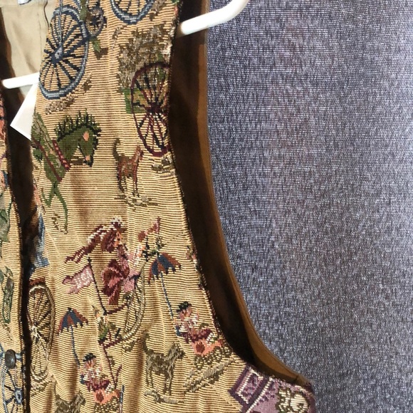 Baxter & wells Y2k fall preppy old stock tapestry Carousel Vest - Picture 4 of 9